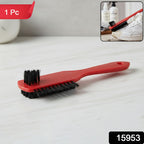 Close-up view of strong bristles on shoe cleaning brush for effective dirt removal
