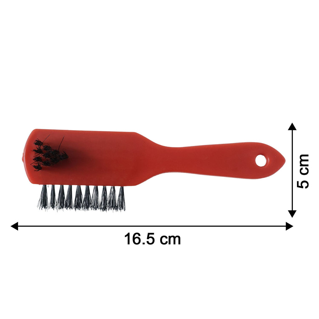 Size comparison showing compact form of shoe cleaning brush