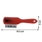 Size comparison showing compact form of shoe cleaning brush