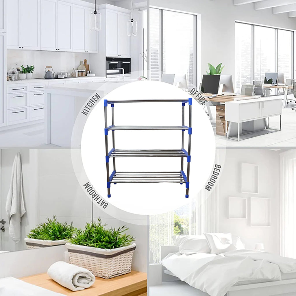 Durable metal 4-tier shoe rack organizer in modern design