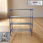 4-layer stainless steel shoe rack organizer providing ample shoe storage