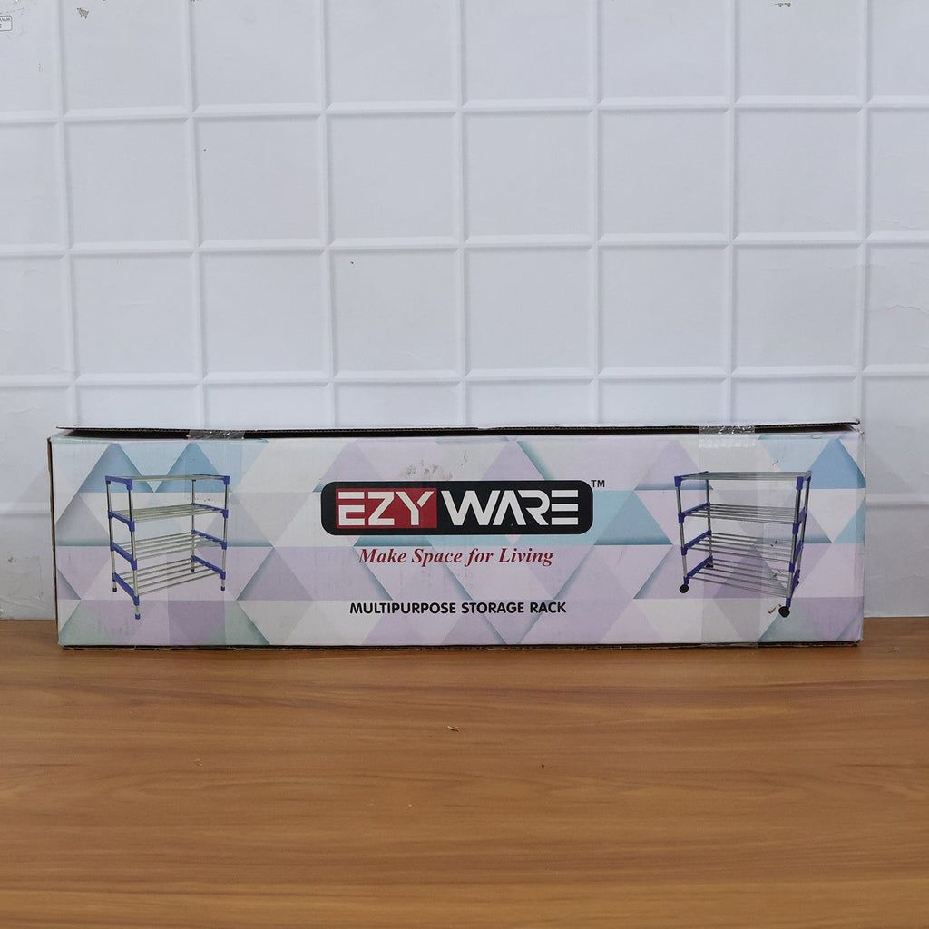 4-layer shoe rack organizer in a home setting for shoe storage