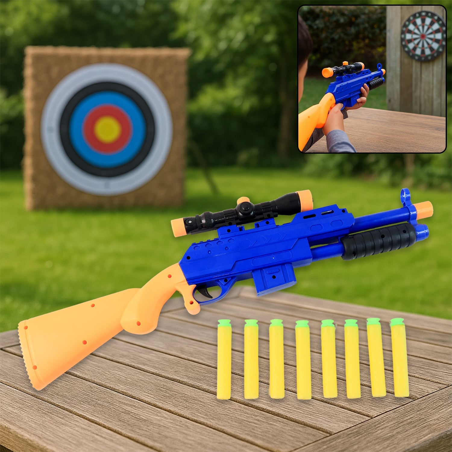 Shot Air Gun Toy with scope and foam bullets for kids