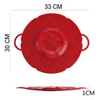 The Silicone Spill Stopper Lid acting as a steamer cover over a pot.