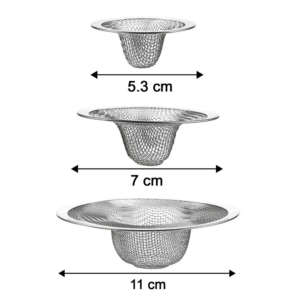 Stainless steel mesh drain filter showing detailed fine mesh strainer