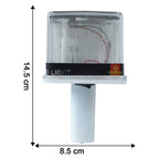 Compact outdoor solar warning beacon with flashing LED signal