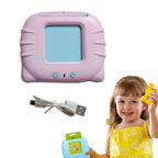 The kids language learning machine with all 224 flash cards displayed.