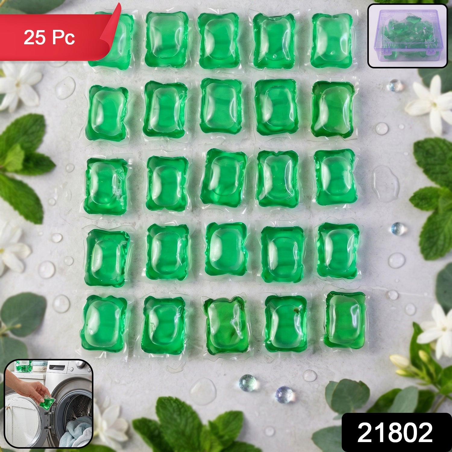 Close-up of a single plant-based laundry detergent pod