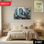 Large Radha Krishna poster wall frame for spiritual home decor