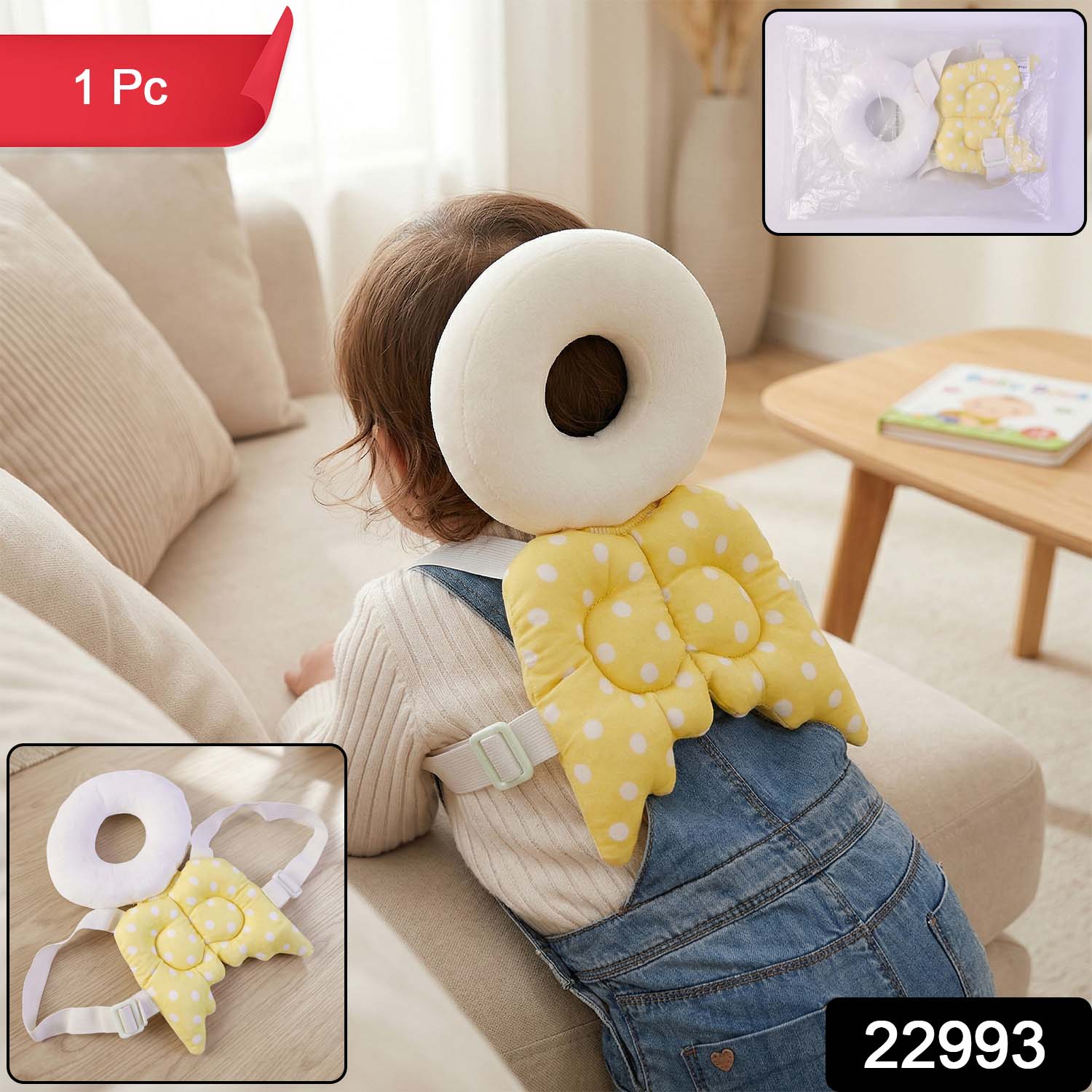 Toddler safety backpack pillow for head protection during play