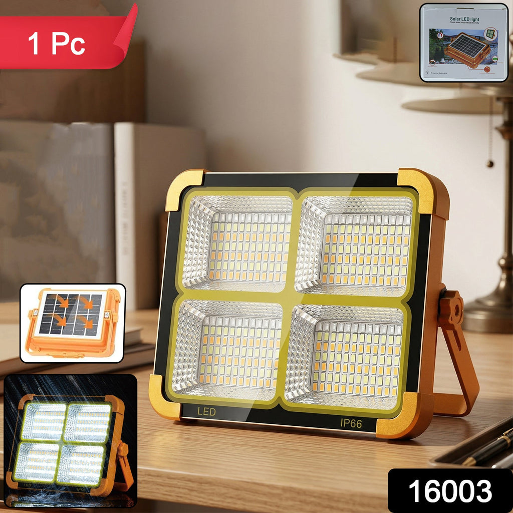 Rechargeable outdoor solar flood light with bright LED panels