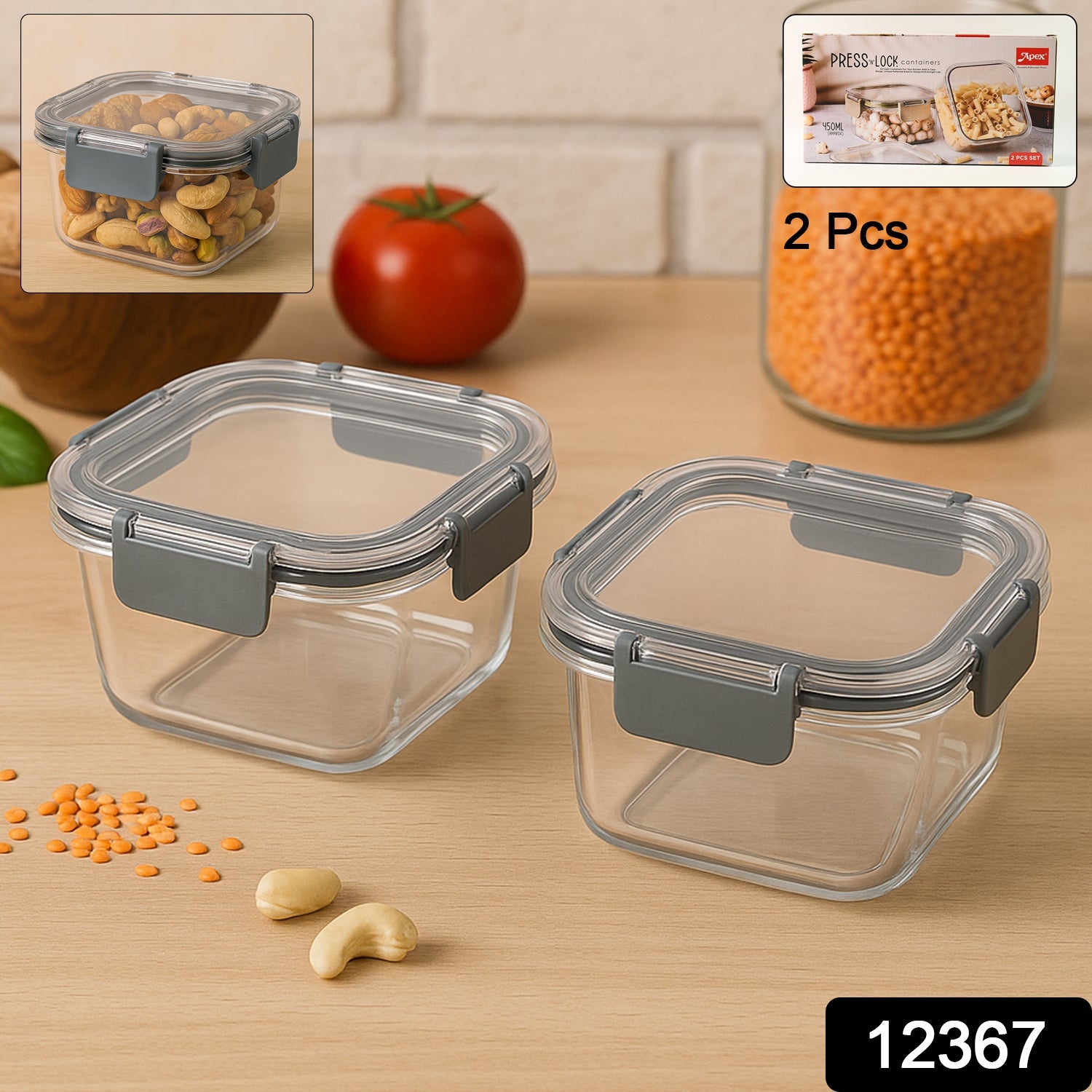 Apex Press N’ Lock airtight multipurpose kitchen storage container set