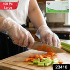 Kitchen disposable gloves in transparent design