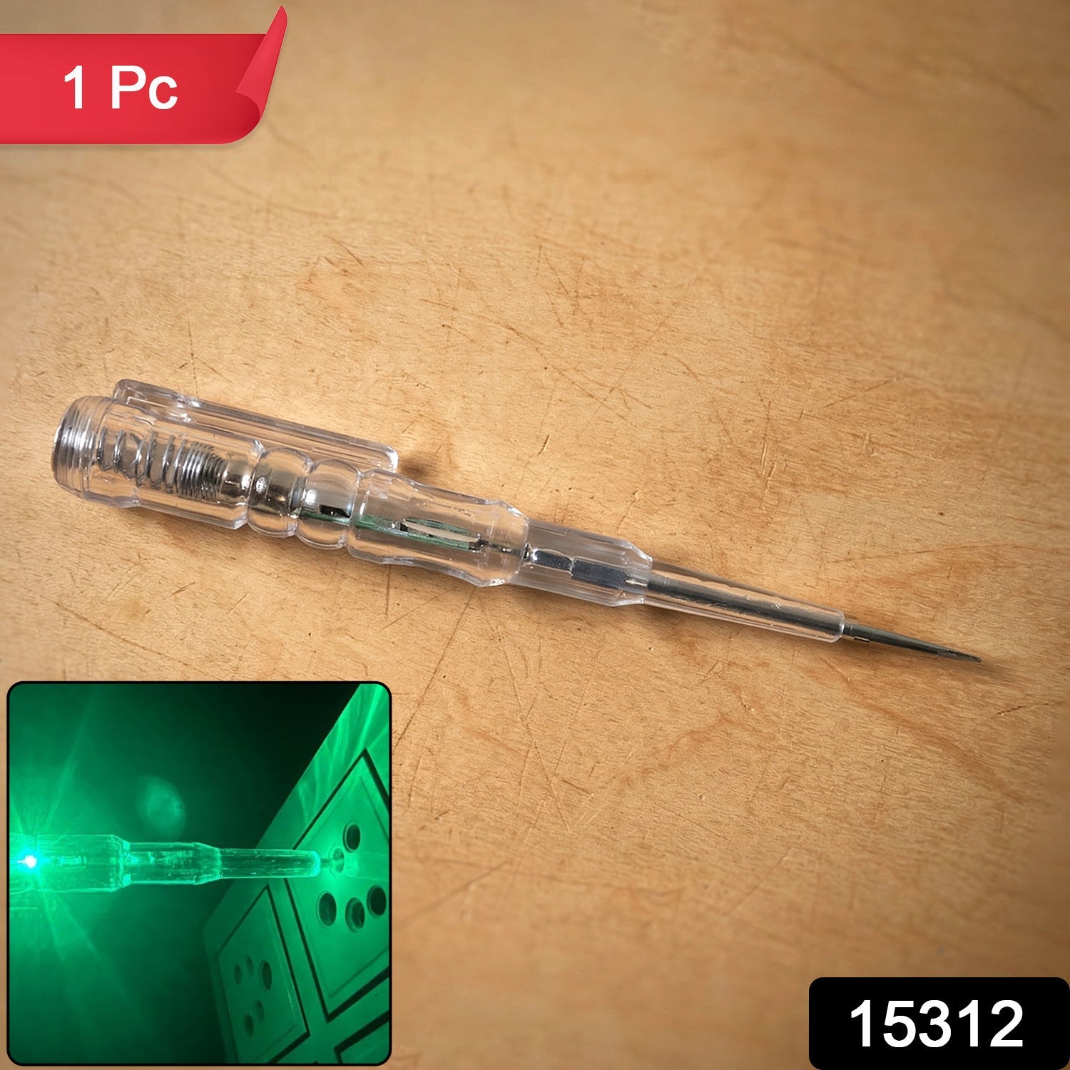 Close-up of digital voltage tester pen tip used for electrical safety checks