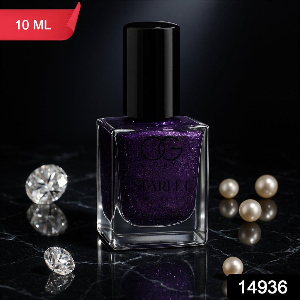Smooth brush applicator of Purple Dazzle glitter nail paint