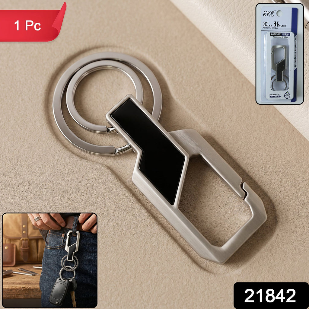 Multiple keys organized on durable stainless steel key holder