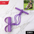 Elastic sit-up pull rope with foam handles for exercise and fitness
