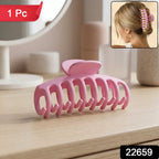 Elegant large pink hair claw clip with smooth finish