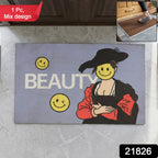 Decorative door mat enhancing home entrance decor with anti slip feature