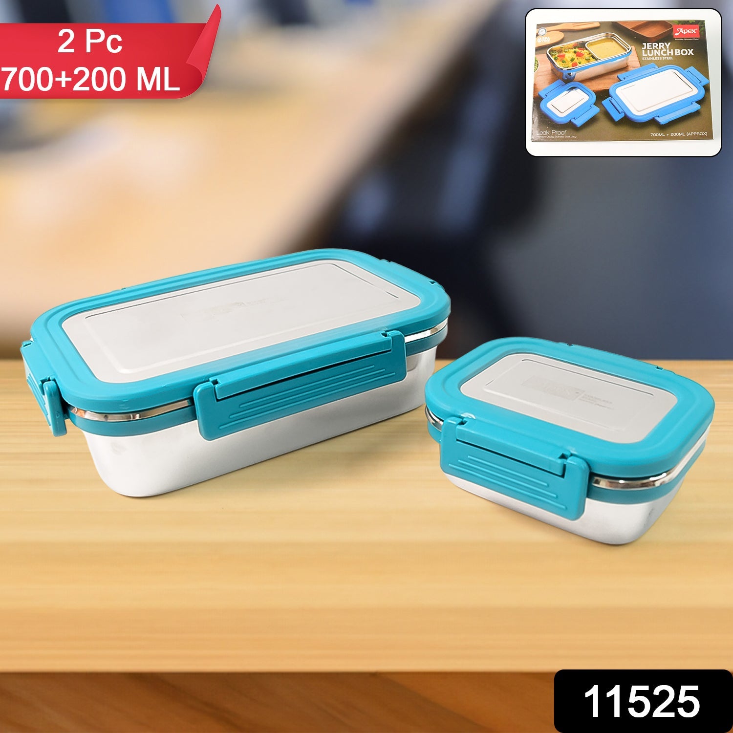 Apex stainless steel food container with secure snap-lock lid