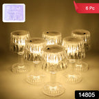 Close-up of a single LED mini table lamp showing the crystal style lampshade design.