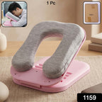Portable doughnut-shaped pillow in a compact design for travel and relaxation