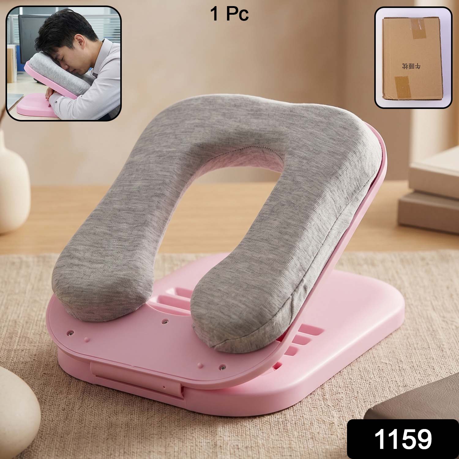 Portable doughnut-shaped pillow in a compact design for travel and relaxation