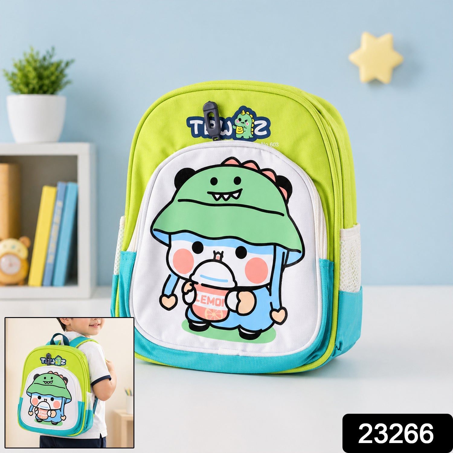 Lightweight kids school sling bag with adjustable strap and zipper closure
