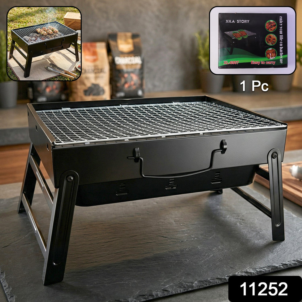 Foldable outdoor barbecue grill stove for camping and picnics