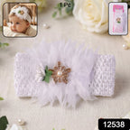 Pink elastic baby headband for girls, stylish and gentle on skin