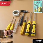 Multipurpose screwdriver hammer repair kit for DIY and household tasks
