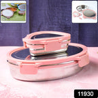 Oval and Triangle Stainless Steel Containers with Clip-lock Leakproof Lids