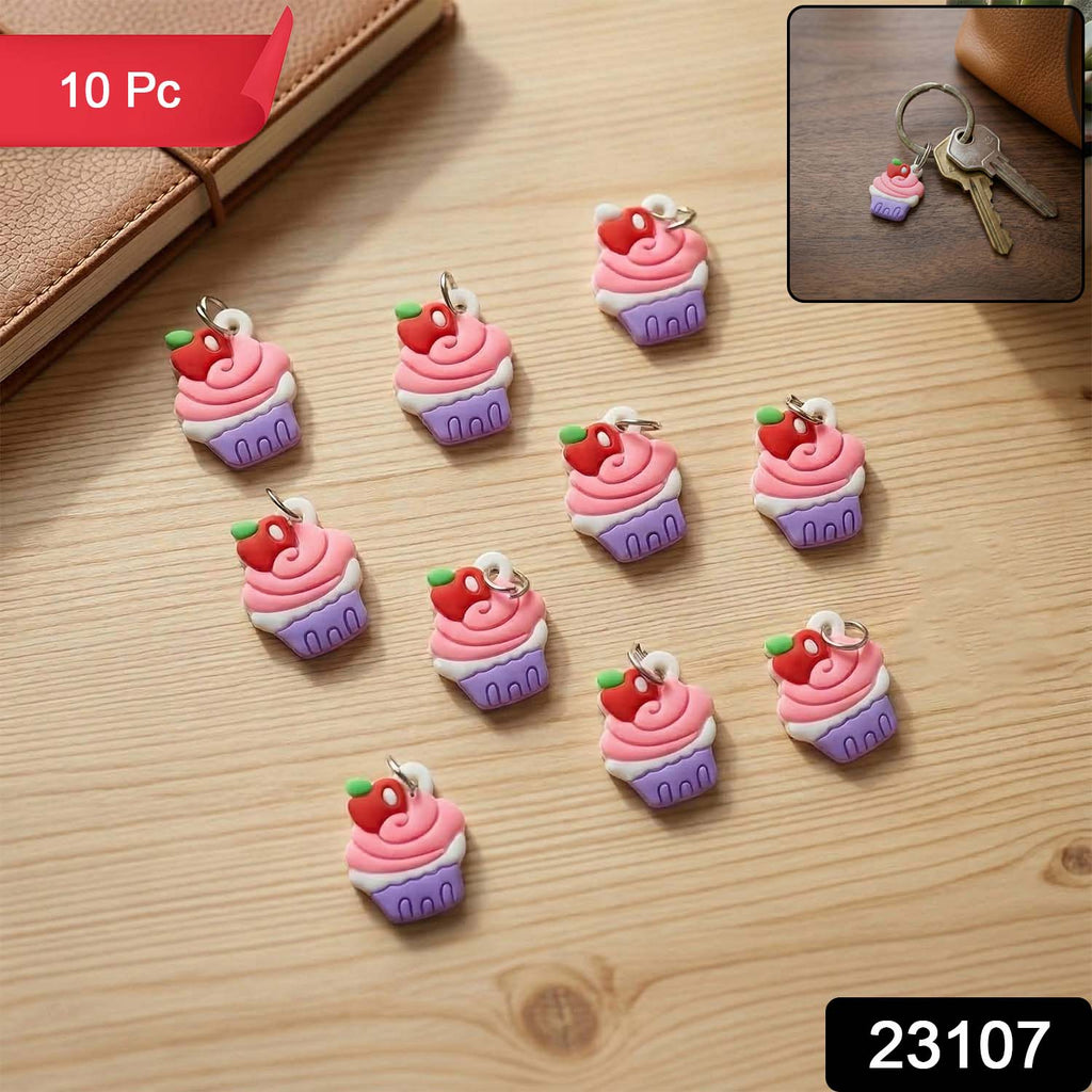 Cute cupcake themed keychain accessory for decoration