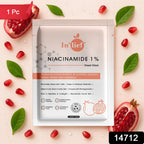 Sealed pack of Niacinamide face mask sheet for instant hydration and calming