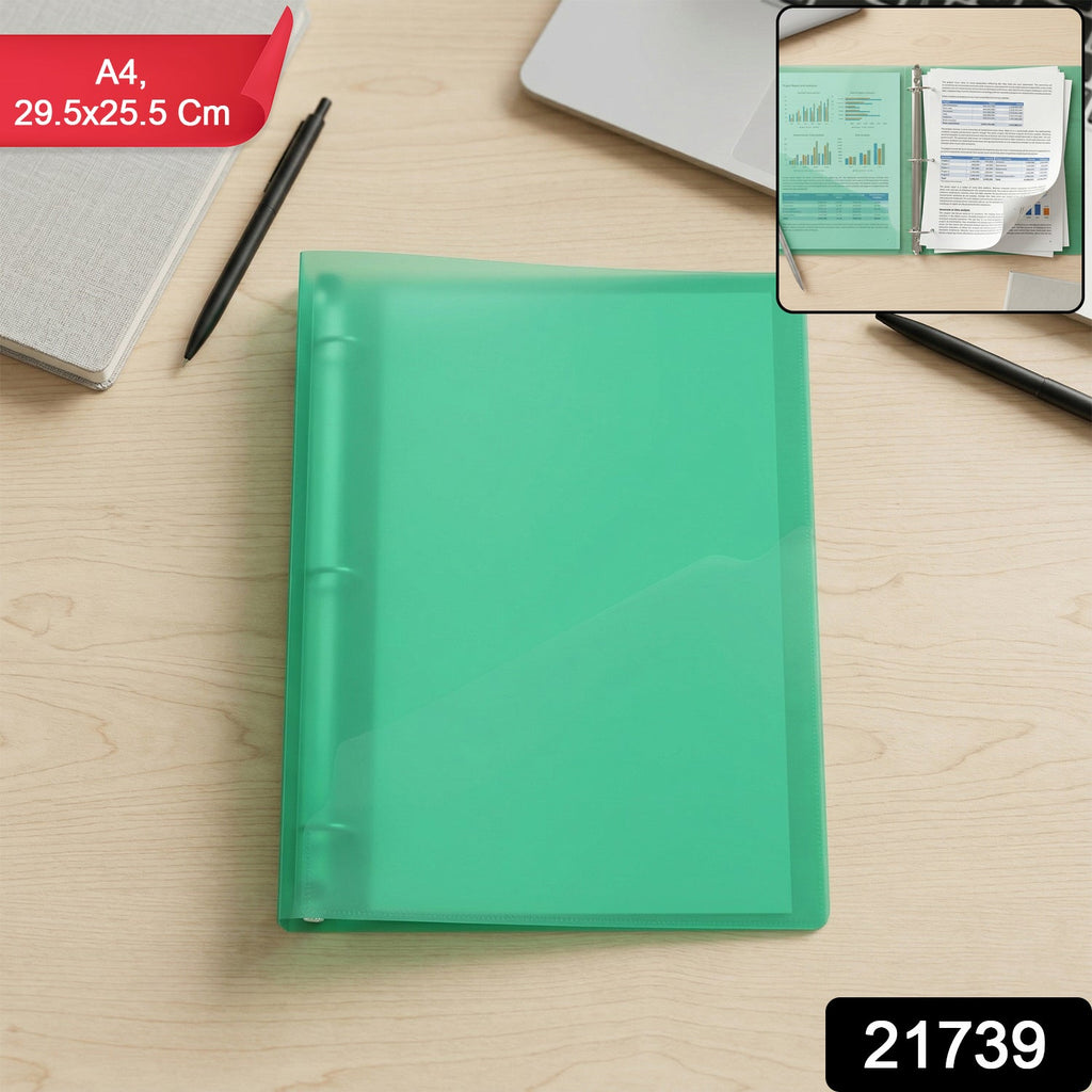 Transparent ring binder with secure ring mechanism