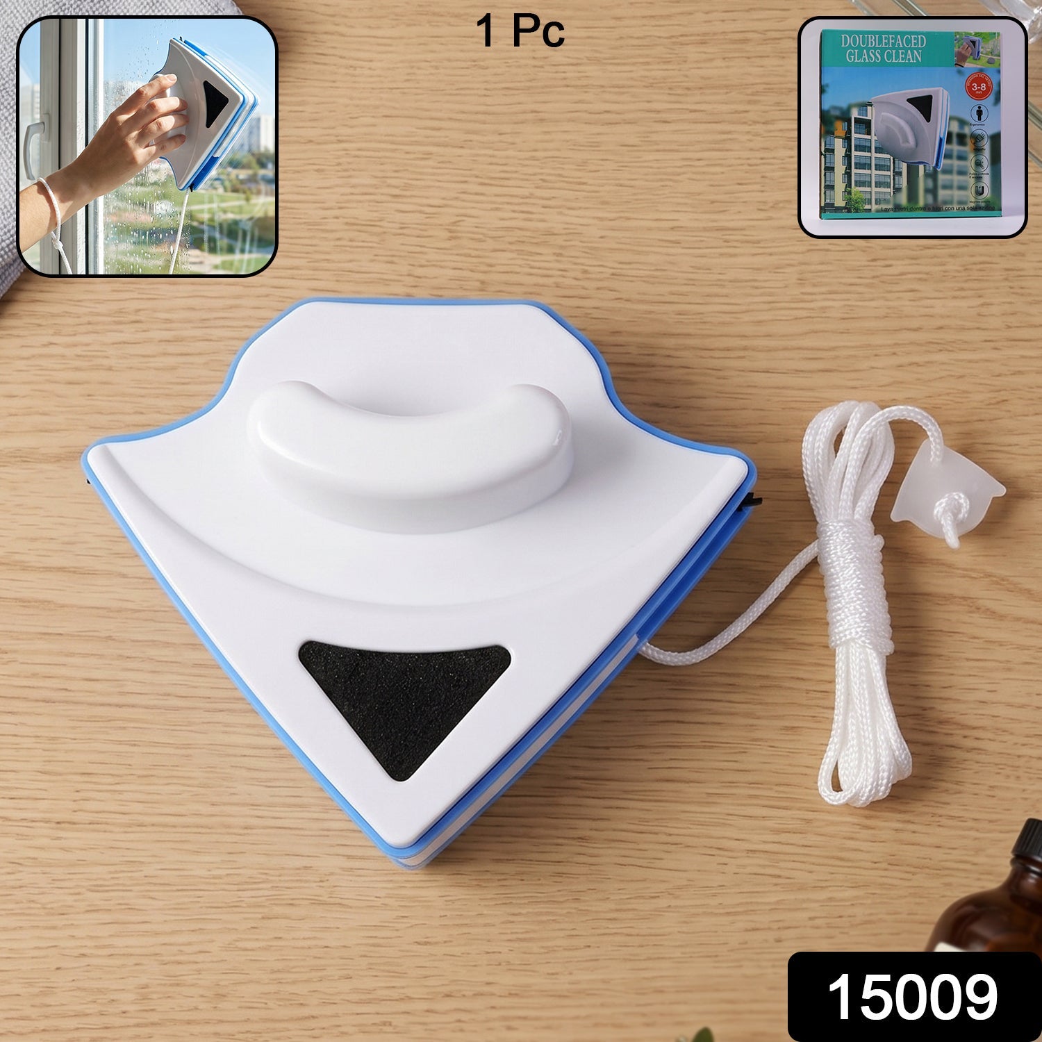 Magnetic window cleaning tool with ergonomic handle