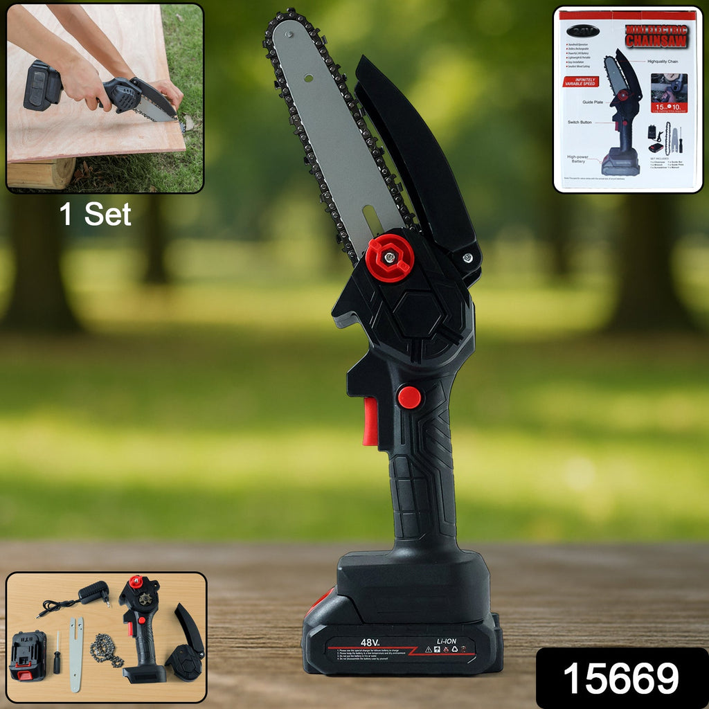 Rechargeable mini electric chainsaw handheld power tool