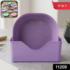11 in 1 multipurpose plastic snack tray with compartments