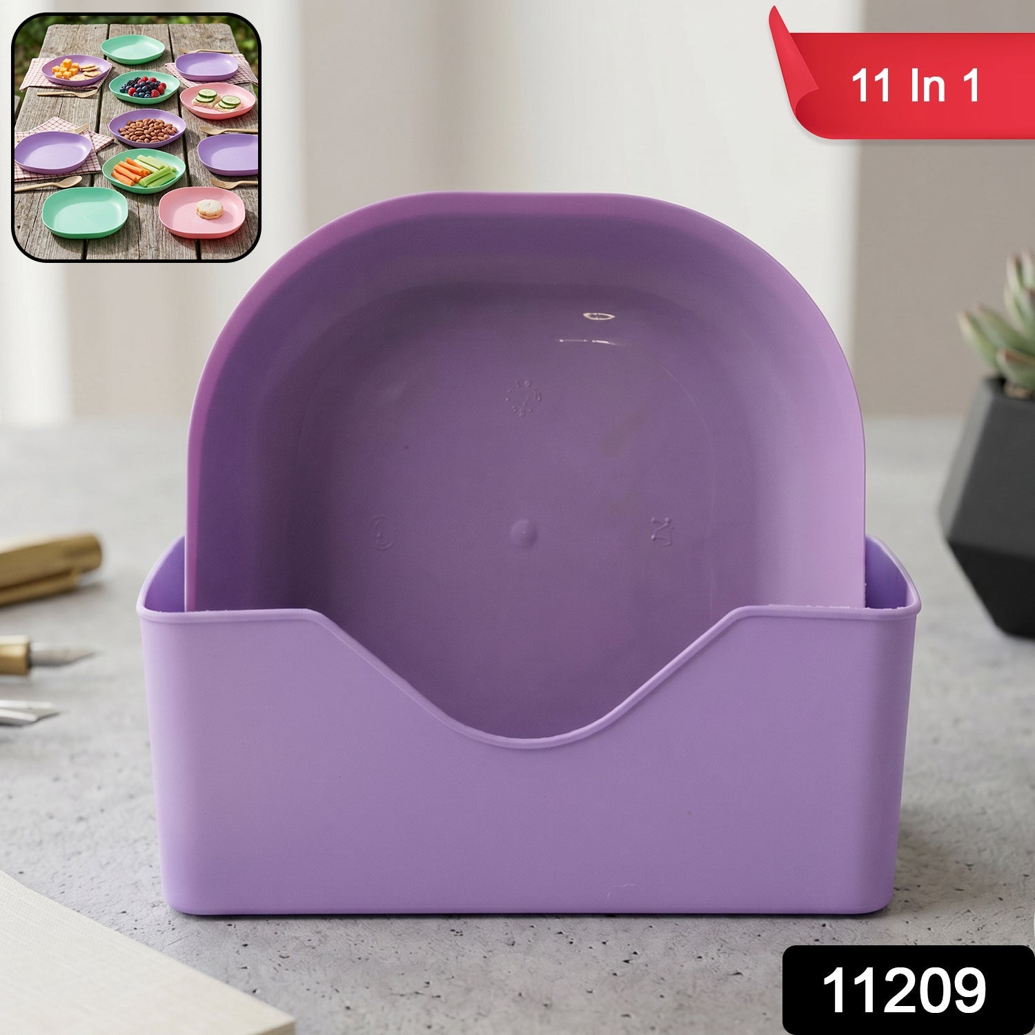 11 in 1 multipurpose plastic snack tray with compartments
