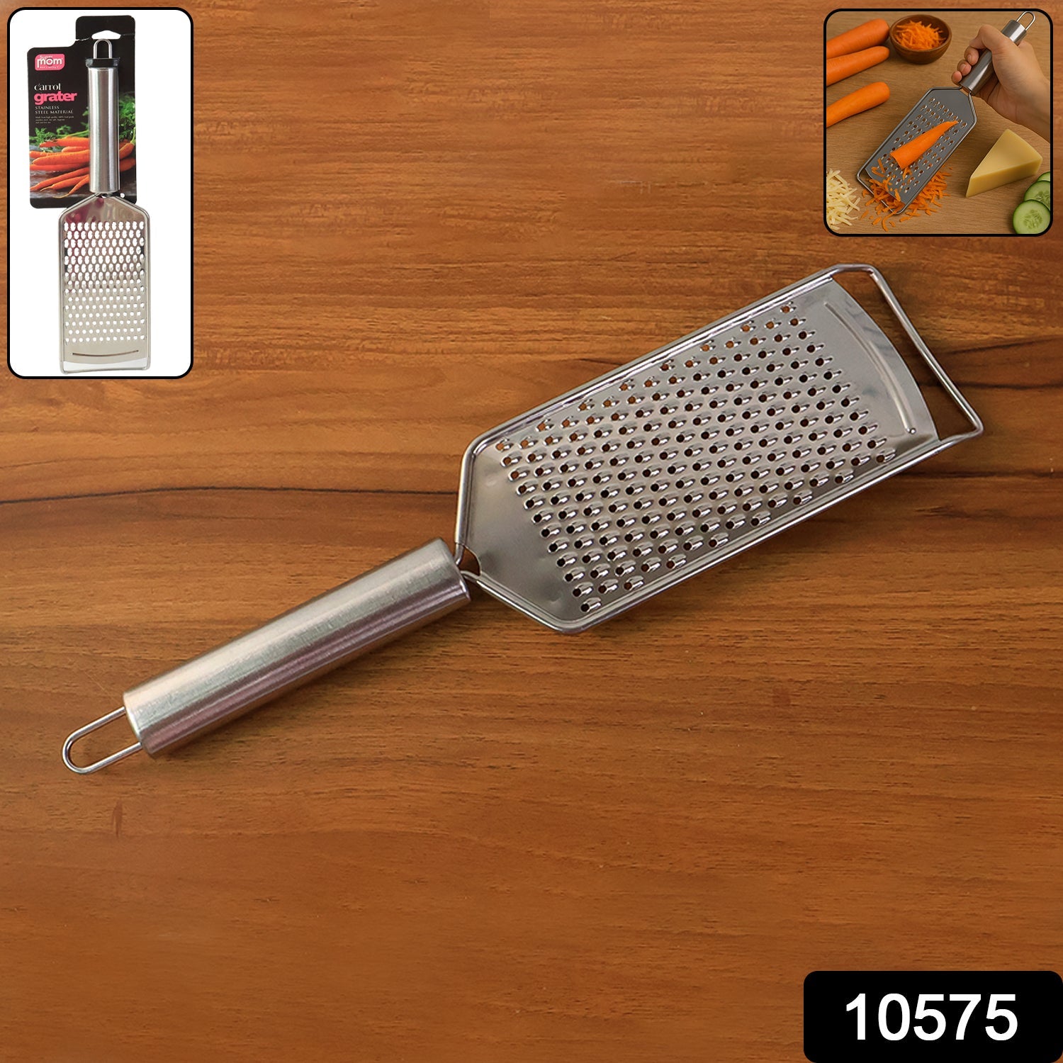 Durable stainless steel vegetable grater with ergonomic handle