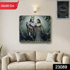 Elegant Radha Krishna wall decor print on engineered wood