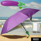 Creative vegetable pattern on a compact folding umbrella.