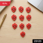 Set of two vibrant heart-shaped smiley keychains