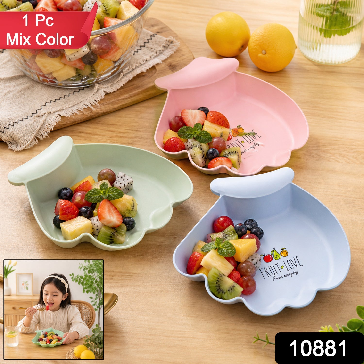 Kids food tray with handle, ideal for snacks and fruits