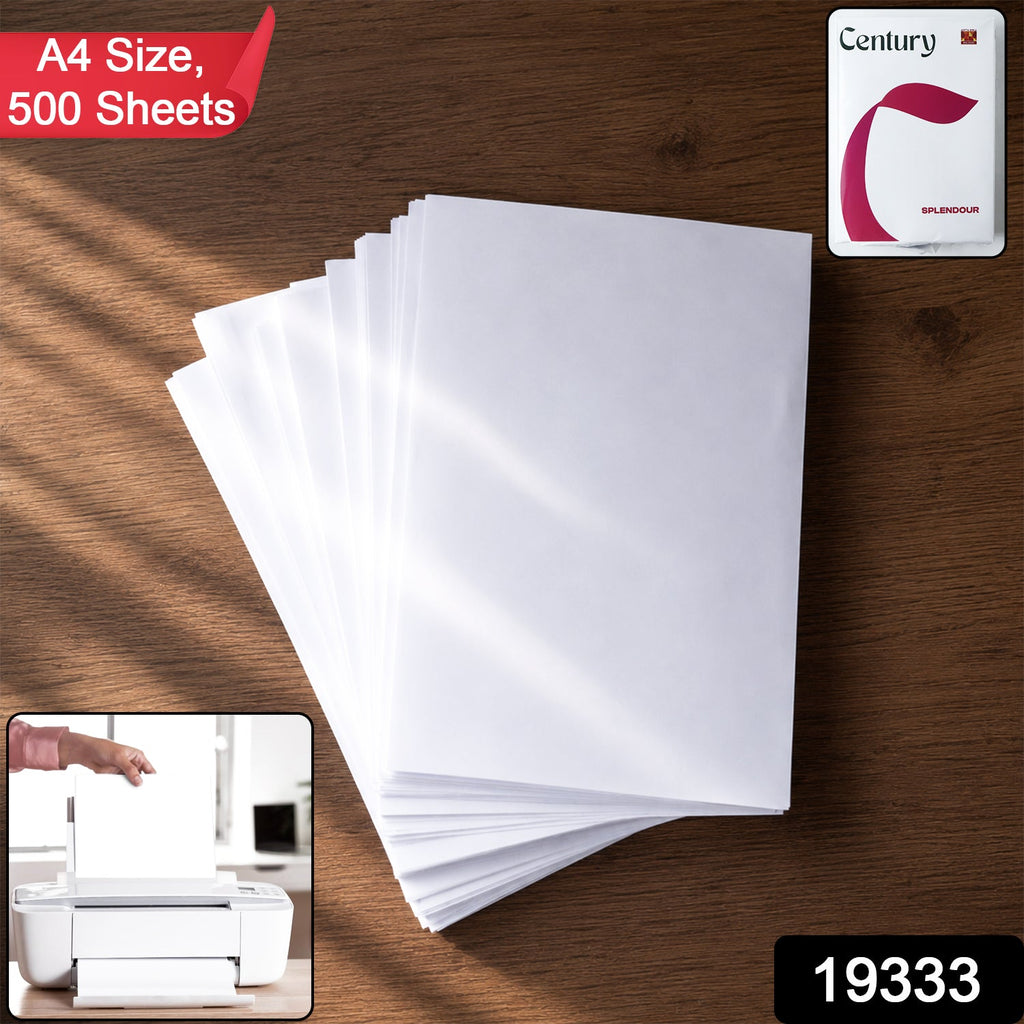 Close-up stack of A4 copier paper showing smooth surface for jam-free use