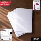 Close-up stack of A4 copier paper showing smooth surface for jam-free use