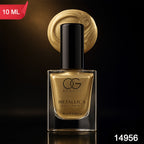 Close-up of Canvas Gold Metallic Nail Polish brush with smooth streak-free application