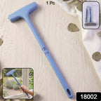 Close-up of the ergonomic, non-slip handle on the window mesh cleaning tool.