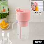 Packaging of the portable USB juicer, highlighting its key features.
