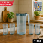 Set of 4 durable 300ml crystal-clear drinking glasses matching the Crystal Premium Jug